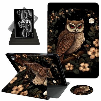 ACWDMKH for Amazon Fire Max 11 Tablet Case,(13th Generation, 2023 Release) 360 Degree Rotating Swivel PU Leather Stand Flip Folio Cover with Auto Wake/Sleep Case for Fire Max 11,Cartoon Owl Floral