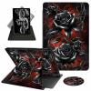 ACWDMKH for Amazon Fire Max 11 Tablet Case,(13th Generation, 2023 Release) 360 Degree Rotating Swivel PU Leather Stand Flip Folio Cover with Auto Wake/Sleep Case for Fire Max 11,Red Black Rose view 1