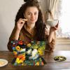 ACWDMKH for Amazon Fire Max 11 Tablet Case,(13th Generation, 2023 Release) 360 Degree Rotating Swivel PU Leather Stand Flip Folio Cover with Auto Wake/Sleep Case for Fire Max 11,Colorful Cat Floral view 3