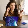 ACWDMKH for Amazon Fire Max 11 Tablet Case,(13th Generation, 2023 Release) 360 Degree Rotating Swivel PU Leather Stand Flip Folio Cover with Auto Wake/Sleep Case for Fire Max 11,Moon Blue Wolf view 3