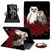 ACWDMKH for Amazon Fire Max 11 Tablet Case,(13th Generation, 2023 Release) 360 Degree Rotating Swivel PU Leather Stand Flip Folio Cover with Auto Wake/Sleep Case for Fire Max 11,Owl Red Flower view 1