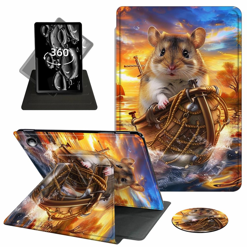 ACWDMKH for Amazon Fire Max 11 Tablet Case,(13th Generation, 2023 Release) 360 Degree Rotating Swivel PU Leather Stand Flip Folio Cover with Auto Wake/Sleep Case for Fire Max 11,Cute Mouse Ship