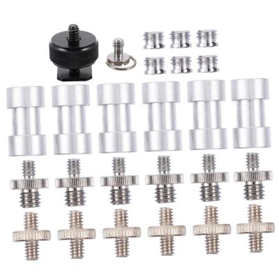 FELTECHELECTR Tripod Screw Adapter Kit Multi-Functional Camera Tripod Connector with - - Double-Head Screws Nuts and C-Ring for Photography Accessories