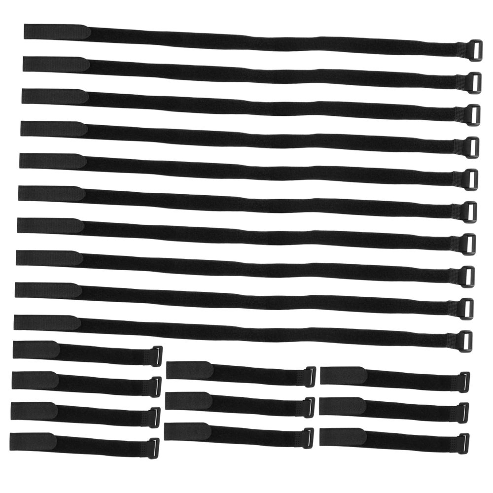 FELTECHELECTR 20pcs Hook and Loop Nylon Fasteners for Cable Management Wire Organizer Straps Black for Use