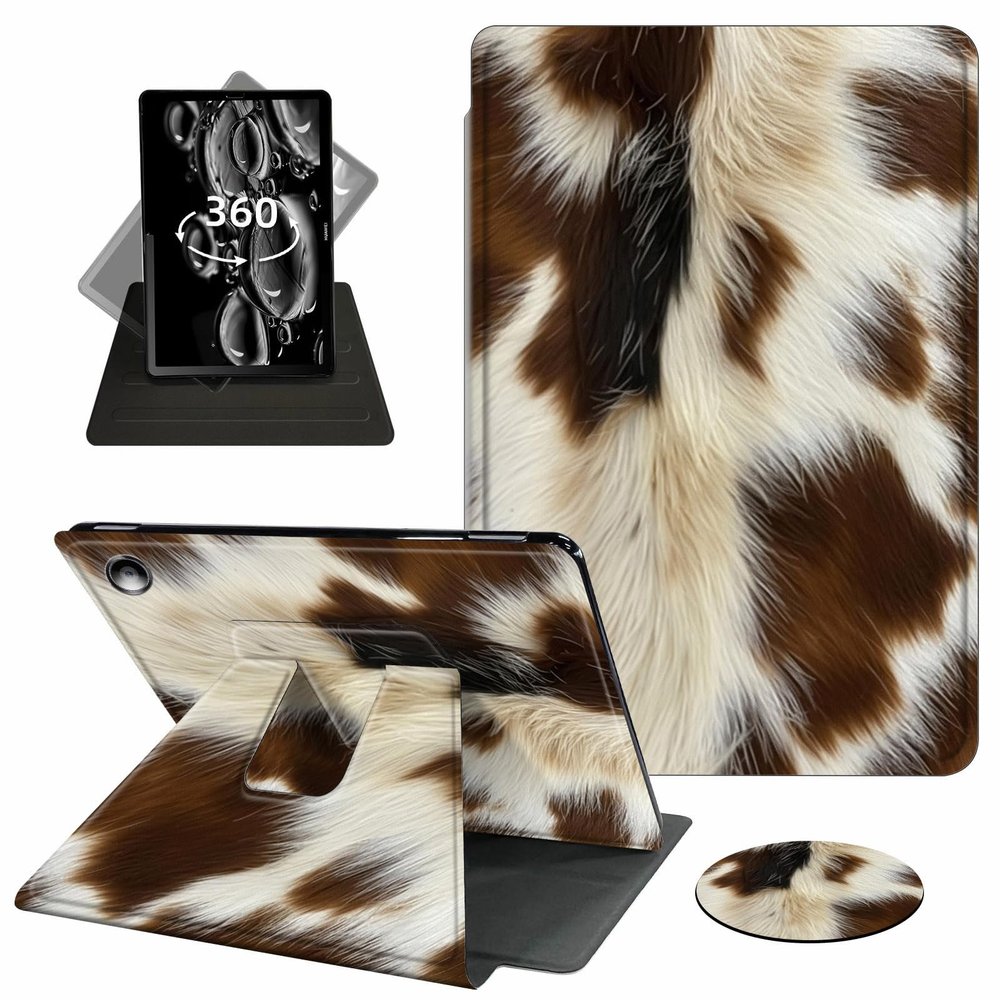 ACWDMKH for Amazon Fire Max 11 Tablet Case,(13th Generation, 2023 Release) 360 Degree Rotating Swivel PU Leather Stand Flip Folio Cover with Auto Wake/Sleep Case for Fire Max 11,Brown Fur Pattern