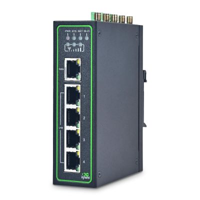 InHand Networks IR315, Industrial IoT 4G LTE VPN Router, 300Mbps Cellular + Wi-Fi, Dual SIM Slots,5 Ethernet Port, Din-Rail Mounted, Support AT&T, T-Mobile & Verizon (LTE CAT 6 & Serial Port & GNSS)