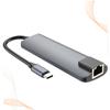 Mikikit Type-c Adapter with Pd Charging and Network Hub Compact USB Docking Station for Laptop and Computer Durable Design No Drivers Required view 2