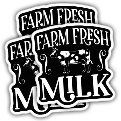 (3pcs) Farm Stickers Farmer Decals Farm Fresh Milk Vinyl Black Weather-Resistance Sticker for Tumbler, Water Bottles, Laptop, Car, Bumper Sticker