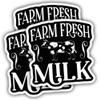 (3pcs) Farm Stickers Farmer Decals Farm Fresh Milk Vinyl Black Weather-Resistance Sticker for Tumbler, Water Bottles, Laptop, Car, Bumper Sticker view 1