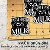 (3pcs) Farm Stickers Farmer Decals Farm Fresh Milk Vinyl Black Weather-Resistance Sticker for Tumbler, Water Bottles, Laptop, Car, Bumper Sticker view 2