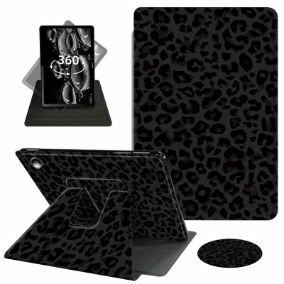 ACWDMKH for Amazon Fire Max 11 Tablet Case,(13th Generation, 2023 Release) 360 Degree Rotating Swivel PU Leather Stand Flip Folio Cover with Auto Wake/Sleep Case for Fire Max 11,Black Green Leopard