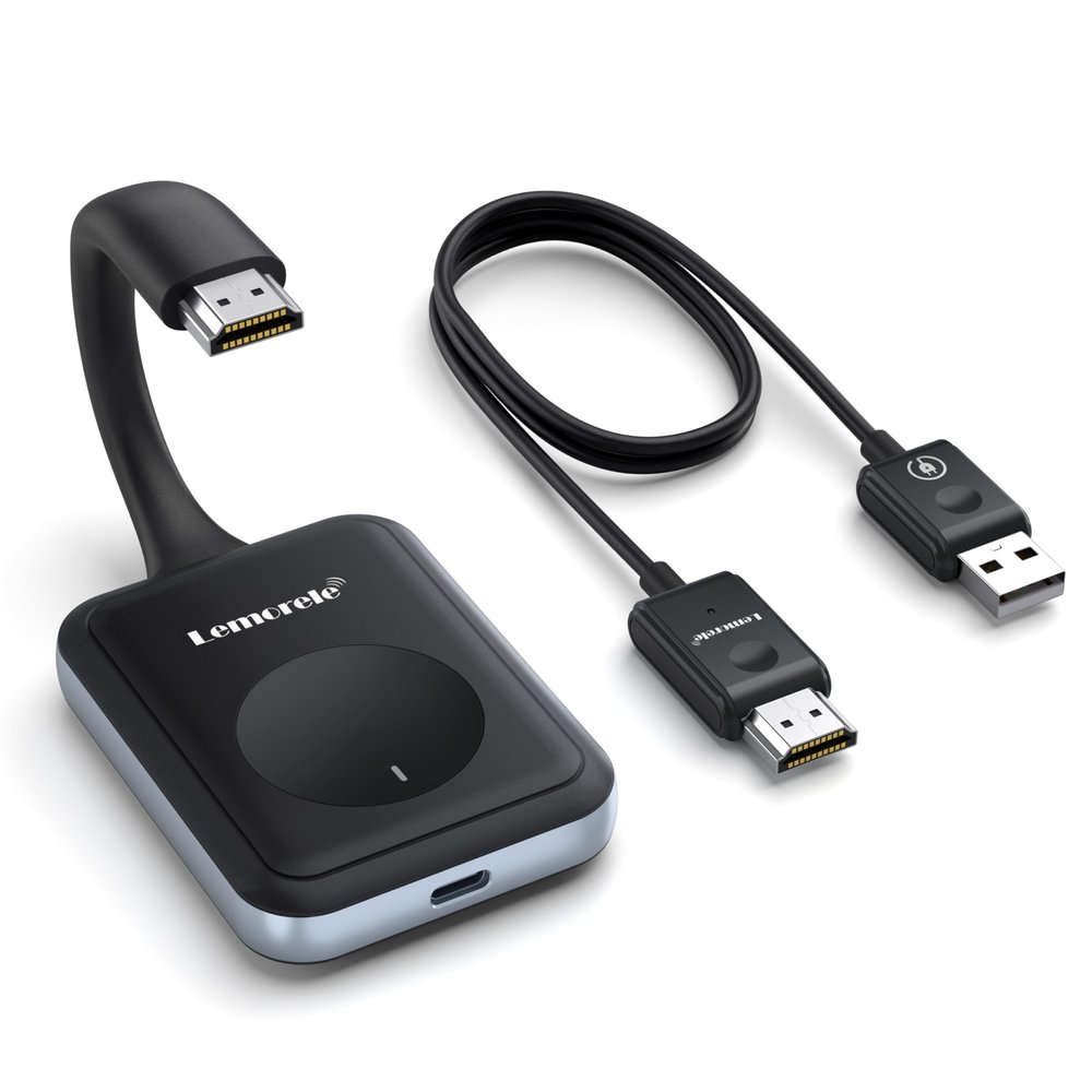 Lemorele Wireless HDMI Transmitter and Receiver Portable HDMI Extender Kit, Plug&Play 2.4/5G 164ft Range 1080P HD, Up to 8 Transmitter for Streaming Video&Audio to HD TV/Monitor from Laptop/TV-Boxs