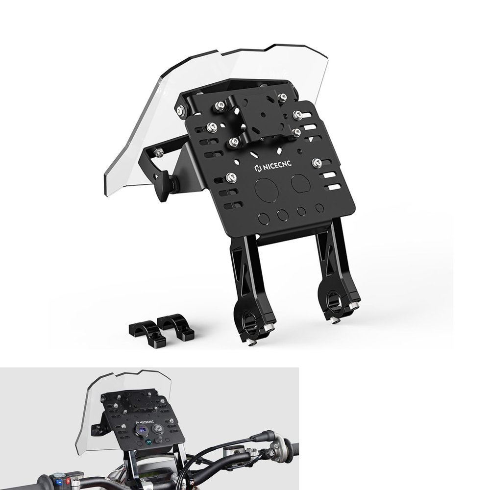 NICECNC Motorcycle GPS Mount Bracket Kit, Mini Fairing Compatible with KTM Accessories, Fits KTM EXC/EXC-F/SX/SXF/XC 125-530 (2004-2024) & Husqvarna TC/FC/TX/FX 125-501 (2014-2024), Aluminum,Black