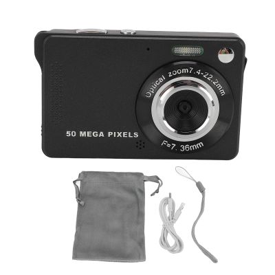 ASHATA Digital Camera, 1080P HD 50MP Digital Cameras for Photography, Autofocus Vlogging Camera with 16X Digital Zoom and 2.8 Inch TFT Screen, LED Flash, for Travel (Black)