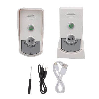 GRCFUMO Voice Intercom Doorbell, Rechargeable Wire Less Call Doorbell with Power Light Display, Waterproof 2 Way Voice Intercom for Household