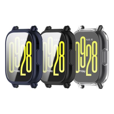 TPU Case Compatible for Redmi Watch 5 Lite Screen Protector Shell Cover Compatible for Redmi Watch 5 Lite Smartwatch Accessory (Blue/Black/Clear)