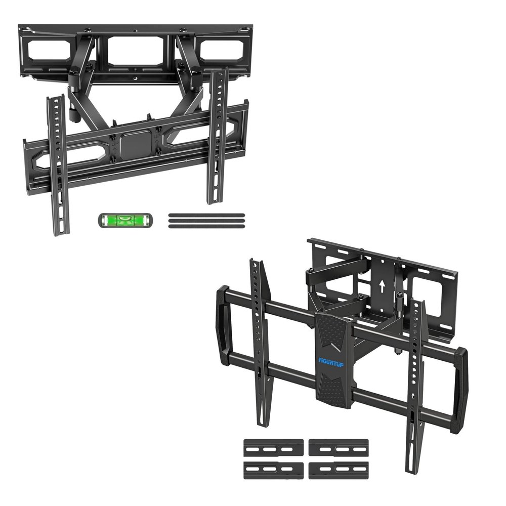 EconoMe TV Wall Mount for Most 32-70 inch TVs, Max VESA 400X400mm, up to 99lbs, and MOUNTUP Full Motion TV Mount for Most 42-82 Inch TVs, Max VESA 600x400mm Hold up to 100 lbs