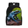 DJUETRUI Backpack for Men Women Lightweight Travel Backpack Dart Frog Blue Carry On Backpack Laptop Backpack Casual Daypack view 1