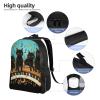 DJUETRUI Backpack for Men Women Lightweight Travel Backpack Four black cats lying on the piano keyboard Carry On Backpack Laptop Backpack Casual Daypack view 3