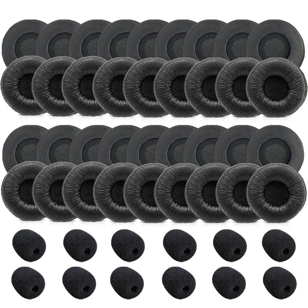 50 Pack Ear Cushions for Plantronics Headset, Earpads Replacement 50mm Ear Pads for Plantronics HW251N HW261N HW510 HW520 Blackwire 3220 3210 3320 C320 Jabra PRO 920 930 935 Biz 1500 GN2000 Headphones