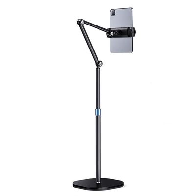 Tablet Floor Stand with Stable Base,Adjustable Height Stretchable Arm Swivel Holder Mount,Metal Tablet Holder Phone Stand for 4~12.9 Inch-Screen Devices