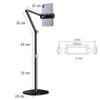 Tablet Floor Stand with Stable Base,Adjustable Height Stretchable Arm Swivel Holder Mount,Metal Tablet Holder Phone Stand for 4~12.9 Inch-Screen Devices view 4