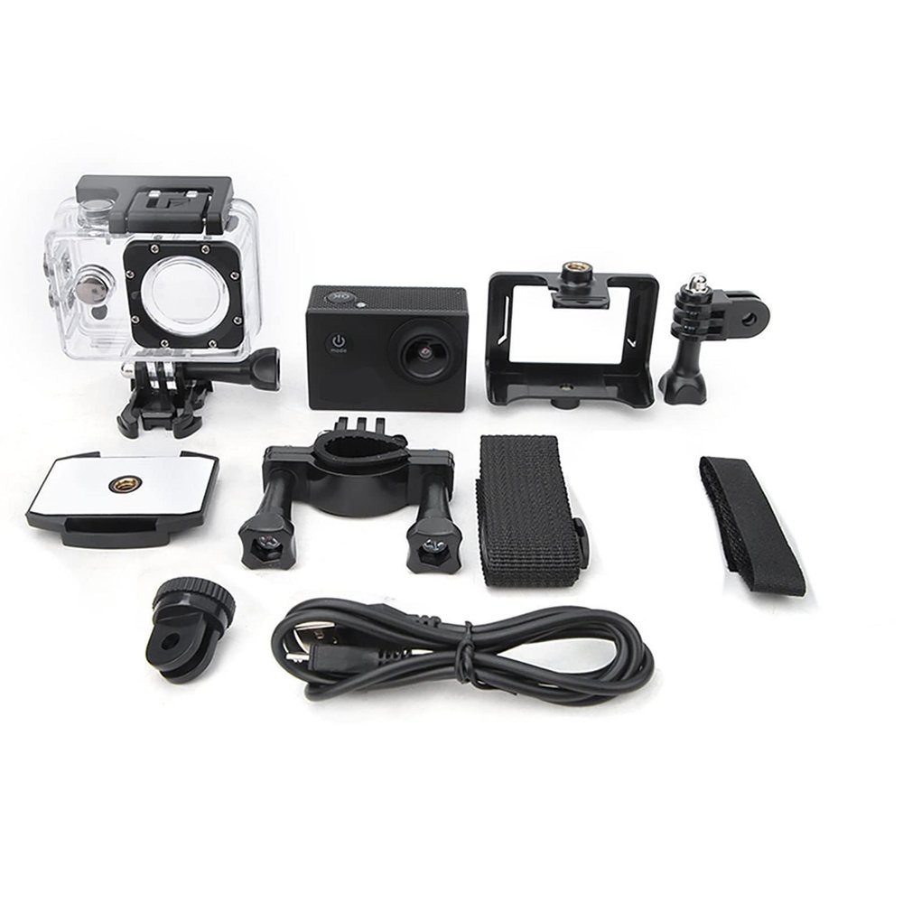 Gavigain Camera Diving Case Set, Outdoor 1080P Action Camera Waterproof Housing Bracket Accessory Kit for Rock Climbing, Diving, Cycling