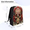 DJUETRUI Backpack for Men Women Lightweight Travel Backpack Red rose sugar skull Carry On Backpack Laptop Backpack Casual Daypack view 2