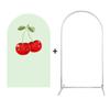 Aerdce Cherry Theme Arch Backdrop Cover Chiara Backdrops Mint Green Stretchy Arched Stands Covers for Baby Birthday Party Decoration(Cover+Sand) view 2