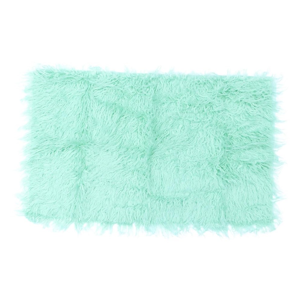 BESTonZON Boy Girl Photography Blanket Soft Faux Fur Quilt for Newborns Pale Green Photography Mat for Photoshoots Easy to Clean