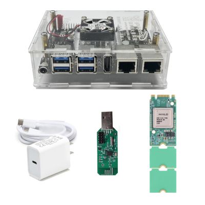 youyeetoo StarFive VisionFive2 13TOPS AI KIT,13TOPS Hailo-8L, 8GB RAM, StarFive JH7110, x2 GbE LAN Port, RISC-V Single Board Computer AI Deepl Edge Machine (with WiFi Module,Full Kit)