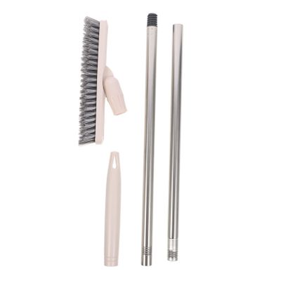 Healeved Cleaning Brush Grout Scrub Brush Scrub with Long Handle Long Handle Floor Cleaning Bathroom Tile Floor Grout Swivel Beige Stainless Steel