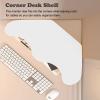 WhamtL Corner Monitor Stand Wooden, Cute Shape Universal Laptop Computer Riser, Office Desk Display Shelf Organizer, Monitor Screen Storage Rack(White) view 3