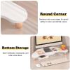 WhamtL Corner Monitor Stand Wooden, Cute Shape Universal Laptop Computer Riser, Office Desk Display Shelf Organizer, Monitor Screen Storage Rack(White) view 4