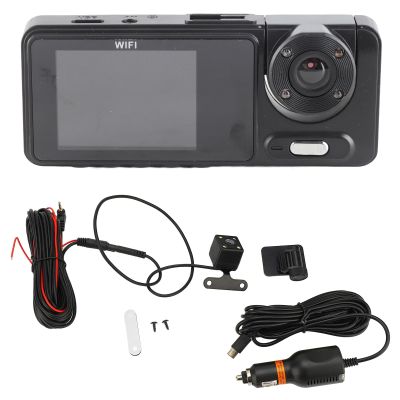 Car 3 Lens Dash Cam, 2 Inch Front Rear Inside Dash Cam 1080P HD 170 Wide Angle Three Channel Car Dashboard Camera with Night Vision