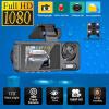 Car 3 Lens Dash Cam, 2 Inch Front Rear Inside Dash Cam 1080P HD 170 Wide Angle Three Channel Car Dashboard Camera with Night Vision view 3