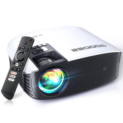 GooDee Smart 4K Projector with 5G WIFI and Bluetooth, Built-in Apps, Dolby Audio, 800ANSI Outdoor Projector, 400" Zoom Home Theater Projector Compatible with TV Stick,iOS,Android