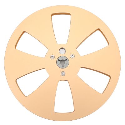 1/4 7 Inch Empty Reel for Reel to Reel Tape Player, Aluminum Alloy Recording Takeup Reel with 6 Hole, Sound Tape Empty Reel Replacement Universal Opening Machine Part (Gold Grey)