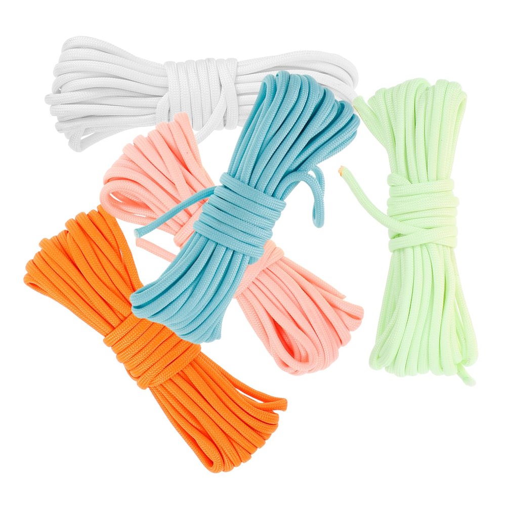 Anneome 5pcs Multi-Function Dark Tent Rope Cord Lightweight Versatile Camping Utility for Tying Bundling Hanging Gear Outdoor Activities