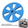 1/4 7 Inch Aluminum Metal Reel, Universal Empty Take Up Reel to Reel Small Hub, Aluminum Alloy Open Reel Sound Tape Empty Reel for Reel to Reel for Studer (Blue Black) view 2
