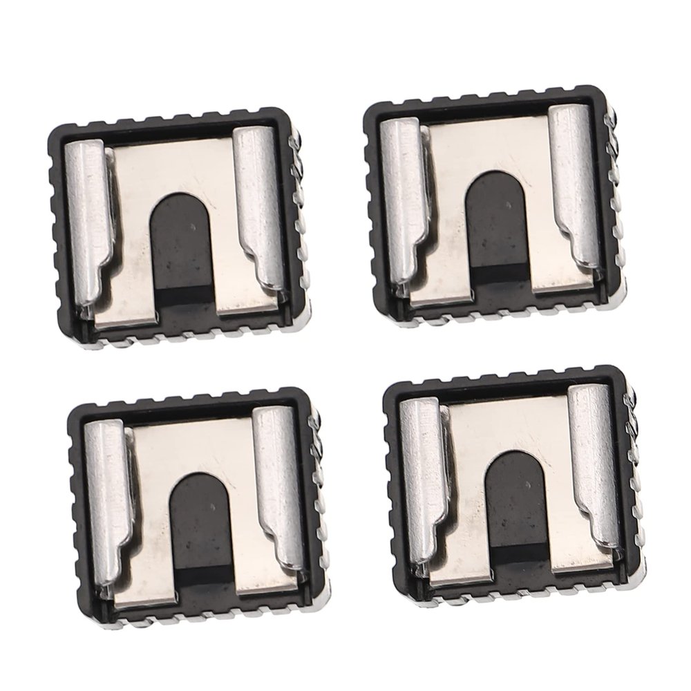KONTONTY 4pcs Flash Shoe Mount Bracket Threaded Hole for Quick Release and Adapter for Cameras Lights and Microphones Compatible Standard Hot Shoe Mounts
