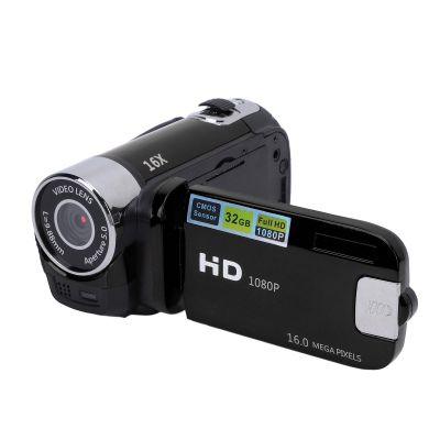 Video Camera, Camcorder 16X Digital Zoom Fill Light 2.4 Inch Color Screen for Growth Record (Black)