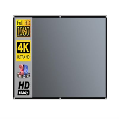 Projector Screen Foldable and Portable Projector Screen, Projector Screen 16:9 Metal Anti Light Curtain Reflective Fabric Cloth DLP Projector Anti Light for Movie Home Theater(130 inch)