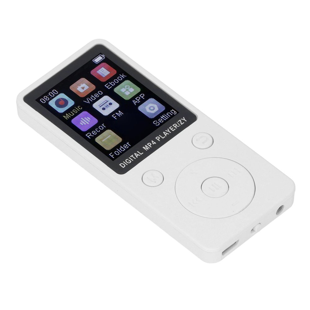 HiFi Music Player, Portable MP3 Player Independent Volume Control 1.8 Inch Color Screen for Entertainment Learning (White)