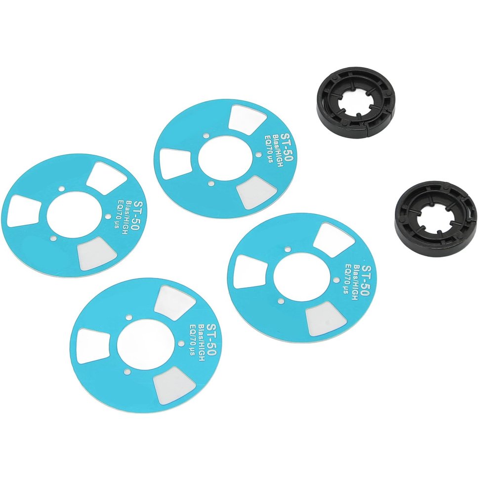 DIY Reel To Reel Cassette, 4 Reels Blank Metal Reel Cassette Tape Attractive Transparent 2 Wheel for Music Recording (Blue)