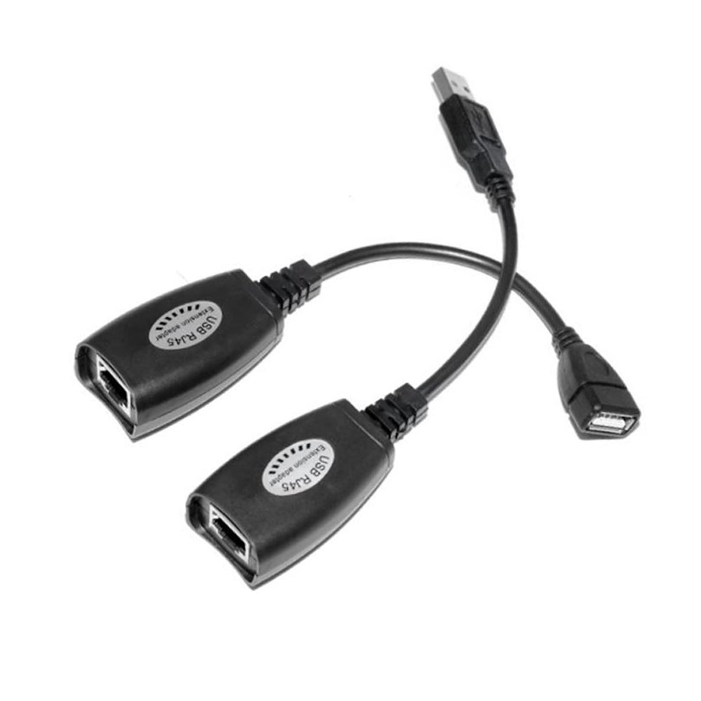 ACGTUY 1 Pair USB to RJ45 LAN Ethernet Extension Cable Adapter 50M Distance Extender Converter Over Cat5E/6 Cord Computer Accessories