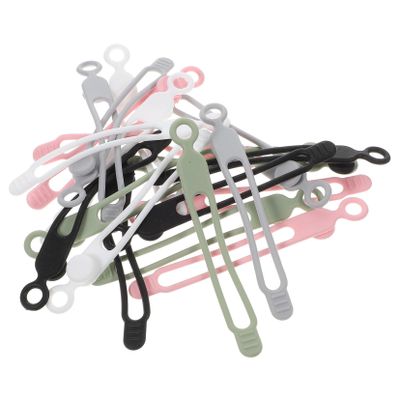OSALADI 20pcs Silicone Cable Straps Cable Wrapping Ties for Electronics Reusable Cord Organizer