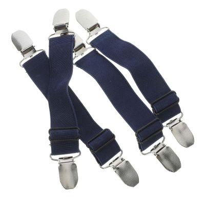 4pcs Stretchable Pant Stirrups Metal Strap Clips for Cycling