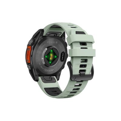 Two-Tone Sports Silicone Strap Fit for Garmin Fenix 8 E 7 Pro 47mm/MARQ 2/Forerunner 965 955 945/Descent G1 Watch Band Replacement Bracelet(Mint Green Black,Quic kFit 26mm)