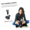 BRIGHTFUFU Adjustable Camera Neck Strap Soft Shoulder Straps Double Zipper Pockets Black Nylon for Dslr view 4